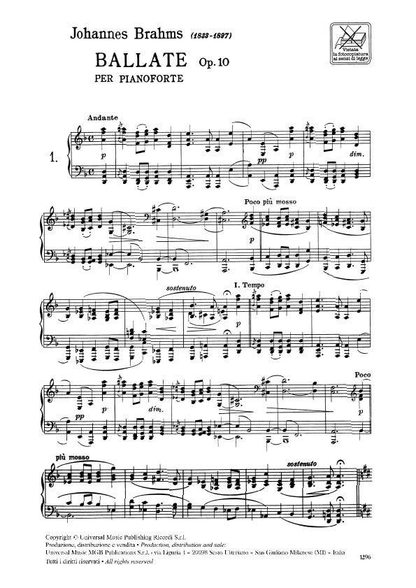 4 Ballate Op. 10 - pro klavír